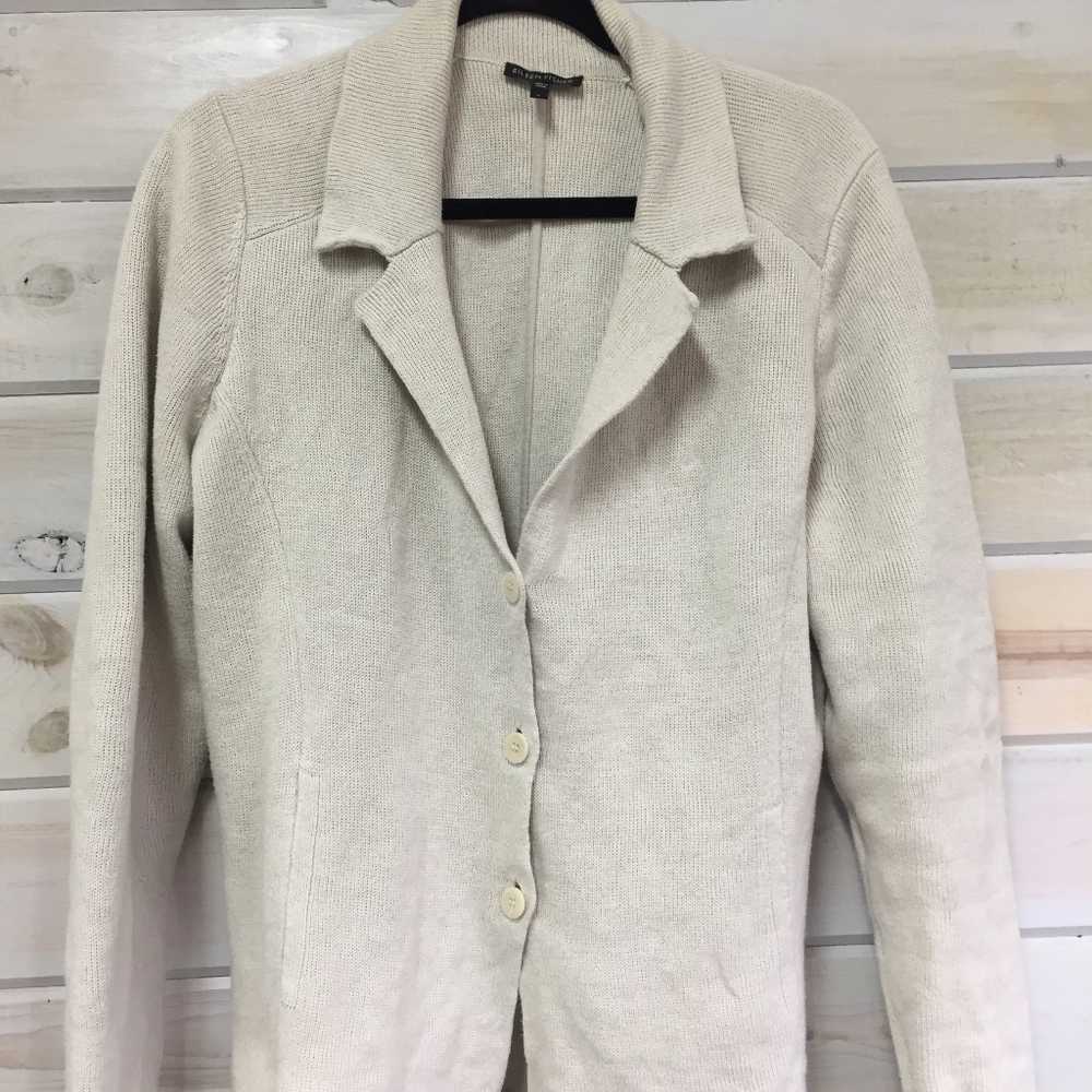 Eileen Fischer Oatmeal Cotton Jacket